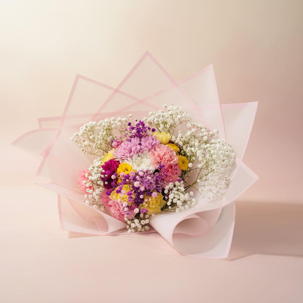Bouquet fondo crema